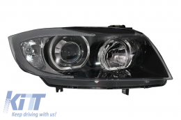 Angel Eyes Headlights suitable for BMW 3 Series E90 Sedan E91 Touring (03.2005-2011) Black-image-6019259