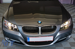 Angel Eyes Headlights suitable for BMW 3 Series E90 Sedan E91 Touring (03.2005-2011) Black-image-6084367