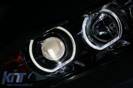 Angel Eyes Headlights suitable for BMW 3 Series E90 Sedan E91 Touring (03.2005-2011) Black-image-6084368