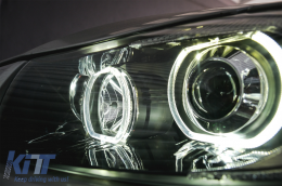 Angel Eyes Headlights suitable for BMW 3 Series E90 Sedan E91 Touring (03.2005-2011) Black-image-6085092