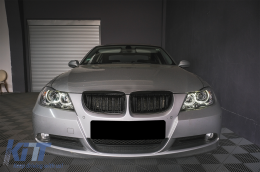 Angel Eyes Headlights suitable for BMW 3 Series E90 Sedan E91 Touring (03.2005-2011) Black-image-6085102