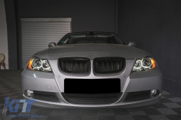 Angel Eyes Headlights suitable for BMW 3 Series E90 Sedan E91 Touring (03.2005-2011) Black-image-6085105