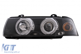 Angel Eyes Headlights suitable for BMW 3 Series E36 Coupe Cabrio (1991-08.1999) Black-image-6104546