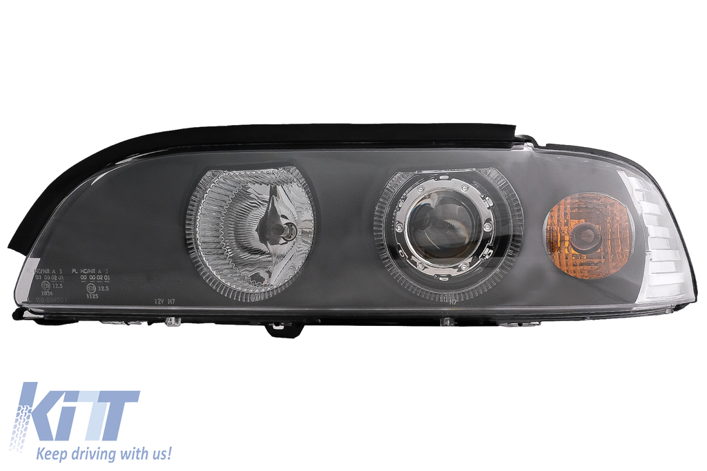 Angel Eyes Headlights suitable for BMW 5 Series E39 (1995-2000) Black 