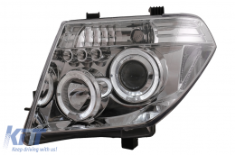 Angel Eyes Headlights suitable for Nissan Navara D40 (2004-2009) Pathfinder R51 (2005-2008) Chrome-image-6084150