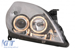 Angel Eyes Headlights suitable for Opel Vectra C / Signum Facelift (09.2005-2008) Chrome-image-6086958