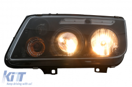 Angel Eyes Headlights suitable for VW Bora (09.1998-07.2005) Black-image-6107773