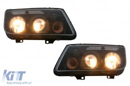 Angel Eyes Headlights suitable for VW Bora (09.1998-07.2005) Black-image-6107774