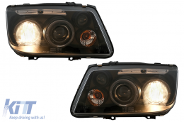 Angel Eyes Headlights suitable for VW Bora (09.1998-07.2005) Black-image-6107776