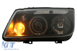 Angel Eyes Headlights suitable for VW Bora (09.1998-07.2005) Black-image-6107777