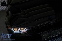 Angel Eyes LED DRL Фарове DRL подходящи за BMW 3 Series F30 F31 Sedan Touring (10.2011-05.2015) Черен-image-6085048