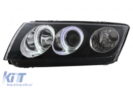 Angel Eyes Scheinwerfer für Skoda Fabia I 12.1999–2008 Schwarz Halogen-image-6104049