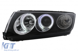 Angel Eyes Scheinwerfer für Skoda Fabia I 12.1999–2008 Schwarz Halogen-image-6104107