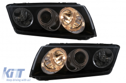 Angel Eyes Scheinwerfer für Skoda Fabia I 12.1999–2008 Schwarz Halogen-image-6104113