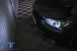 Angel Eyes Scheinwerfer LED DRL für BMW 3 F30 F31 Limousine Touring 10.11-05.15 Schwarz-image-6085034