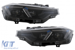 Angel Eyes Scheinwerfer LED DRL für BMW 3 F30 F31 Limousine Touring 10.11-05.15 Schwarz-image-6105692