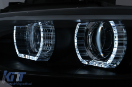 Angel Eyes Xenon 3D LED fényszóró BMW 3 E92 E93 (2006-2010) modellekhez, U-tipus dizájn, fekete-image-6099639