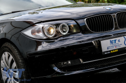 Фарове Angel Eyes подходящи за BMW 1 Series E81 E82 E87 E88 (2004-2011) 2 Halo Джанти Черен-image-6073066