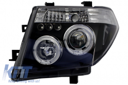 Фарове Angel Eyes подходящи за Nissan Navara D40 (2004-2009) Nissan Pathfinder R51 (2005-2008) Черен-image-6027091