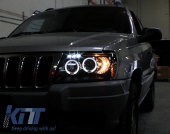 Фарове Angel Eyes подходящи за Jeep Grand Cherokee (1999-2004) Черен-image-6041745