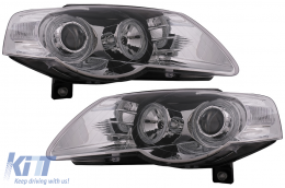 Фарове с Angel Eyes , подходящи за VW Passat B6 3C (03.2005-2010) Хром LHD или RHD-image-6093551