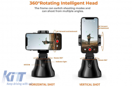 Auto Face Object Tracking Smart Shooting Phone Camera Holder 360 Rotation Mount Selfie Stick for TikTok/YouTube/Live Stream/Makeup-image-6072825