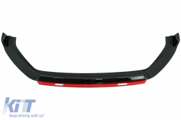 Avant Lèvre Extension Spoiler pour VW Golf 7.5 Facelift 2017-2020 Noir brillant & rouge-image-6071949