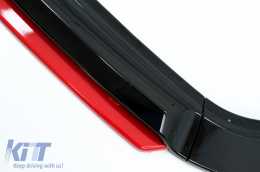 Avant Lèvre Extension Spoiler pour VW Golf 7.5 Facelift 2017-2020 Noir brillant & rouge-image-6071950