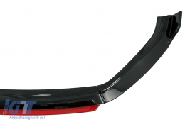 Avant Lèvre Extension Spoiler pour VW Golf 7.5 Facelift 2017-2020 Noir brillant & rouge-image-6071951