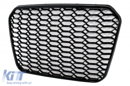 Badgeless Central Grille suitable for Audi A6 C7 4G (2011-2014) Shiny Black-image-6109311