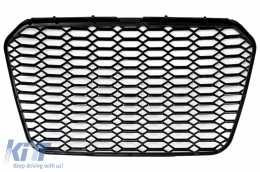 Badgeless Central Grille suitable for Audi A6 C7 4G (2011-2014) Shiny Black-image-6109313