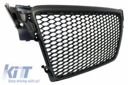 Badgeless Front Grille Suitable for Audi A4 B8 (2008-2011) RS4 Design Matt Black-image-6041282