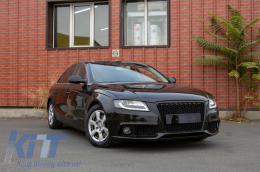 Badgeless Front Grille Suitable for Audi A4 B8 (2008-2011) RS4 Design Matt Black-image-6041286