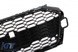 Badgeless Front Grille suitable for Audi A4 B9 8W 2nd Facelift (2020-Up) Sedan Avant RS Design Piano Black-image-6104888