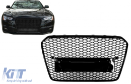 Badgeless Front Grille suitable for Audi A5 8T (2012-2015) RS Design Piano Black-image-6092692