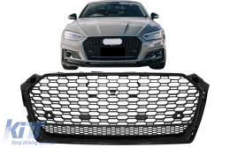 Badgeless Front Grille suitable for Audi A5 F5 (2017-2019) RS Design Piano Black-image-6090452