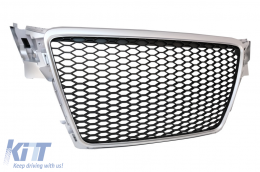 Badgeless Grille geeignet für AUDI A4 B8 07-12 Limo Avant RS Design Silber-image-6071085