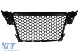 Badgeless Grille geeignet für AUDI A4 B8 07-12 Limo Avant RS Design Silber-image-6071087