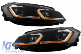 Badgeless Khlergrill für VW Golf 7.5 VII Facelift 17+ LED Scheinwerfer GTI Look-image-6062511