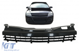 Badgeless Sport Front Grille suitable for Opel Astra H Combi Limousine 5 Doors Hatchback (2004-10.2006) Piano Black-image-6095962