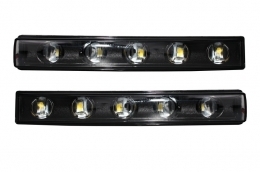 Black Headlights Covers LED DRL suitable for Mercedes G-Class W463 (1989-2012) G65 Design with Headlights Bi-Xenon-image-6020170