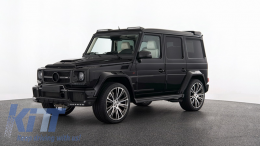 Black Headlights Covers with LED DRL Black Daytime Running Lights suitable for Mercedes G-Class W463 (1989-2012) G65 Design-image-6019559