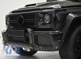 Black Headlights Covers with LED DRL Black Daytime Running Lights suitable for Mercedes G-Class W463 (1989-2012) G65 Design-image-6019560