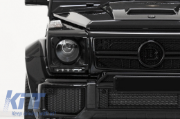 Black Headlights Covers with LED DRL Black Daytime Running Lights suitable for Mercedes G-Class W463 (1989-2012) G65 Design-image-6019561