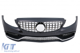 Body Kit carrozzeria Paraurti per Mercedes Classe C W205 Berlina 14-18 Griglia Minigonne Scarico-image-6101535