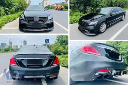 Body Kit Első lökhárító spoiler és diffúzor Mercedes S-osztály W222 Facelift S65 / S63 (07.2017-08.2020) szedán-image-6090657