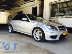 Body kit fényszórókkal MERCEDES C-osztály W204 (2007-2014) modellekhez Facelift C63 Dizájn-image-5995081