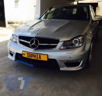 Body kit fényszórókkal MERCEDES C-osztály W204 (2007-2014) modellekhez Facelift C63 Dizájn-image-5995084