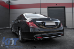 Body Kit für Mercedes W222 S-Klasse 13-17 Stoßstange Auspuffspitzen S63 Design--image-6041764