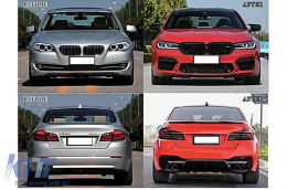 Body Kit Hood per BMW Serie 5 F10 10-17 Conversione in G30 LCI M5 Design Parafanghi-image-6105363